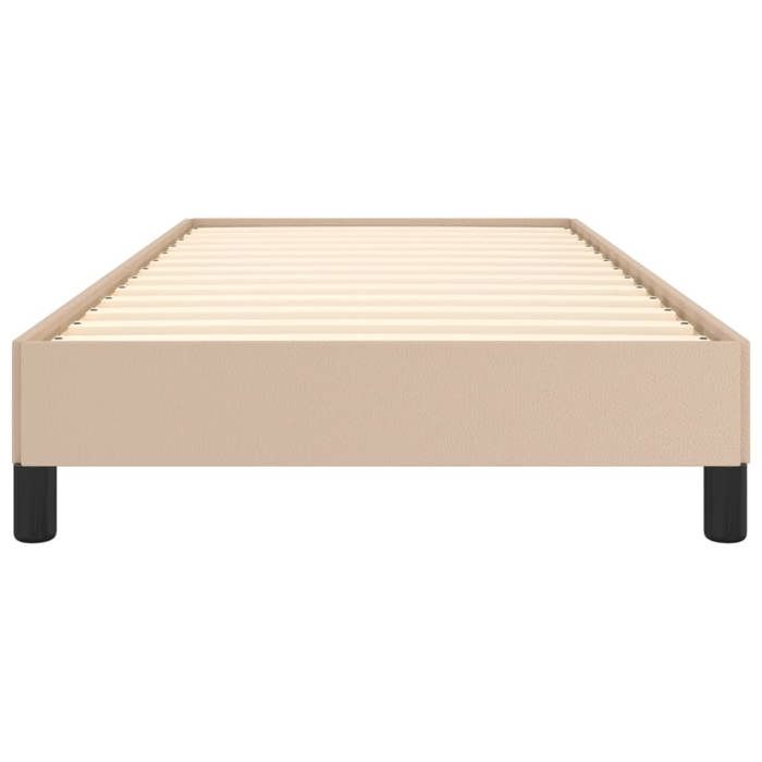 BURKE* Lit simple 90x200cm moderne Structure de lit sans matelas cappuccino similicuir- LL1079