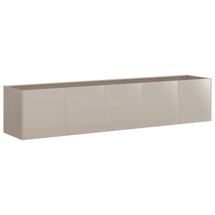 Jardinière en acier inoxydable - WIENS - 200x40x40 cm - Rouillé - Acier résistant aux intempéries - Fond ouvert