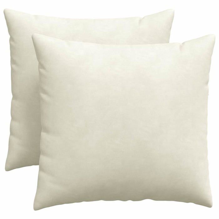 Coussins de canapé en velours côtelé - vidaXL - 50x50x20 cm - Crème - Housses amovibles - Rembourrage polyester