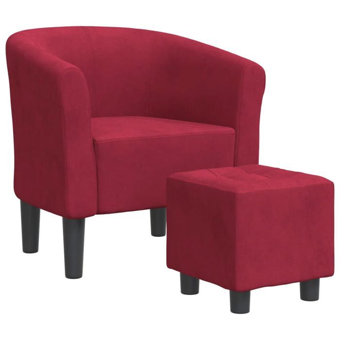 SALE 2026Chaise cabriolet simple - 1 PLACE - Taille compacte - avec repose-pied rouge bordeaux velours 13.7 Kg 7586389