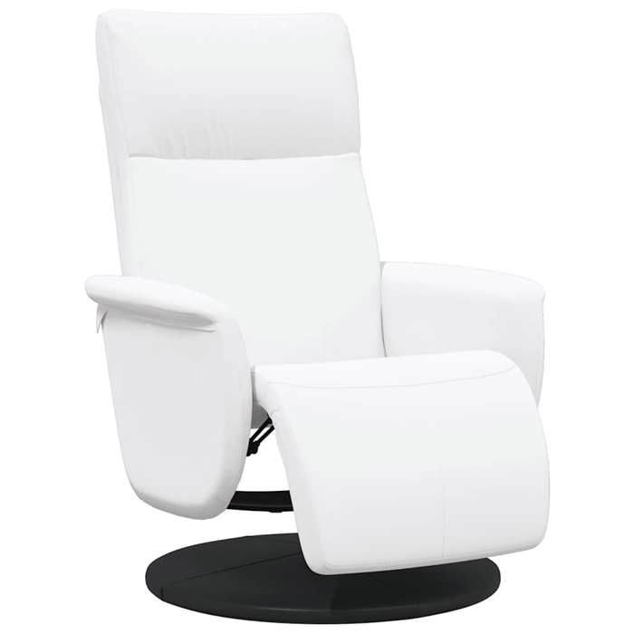 SALE 2026Fauteuil inclinable - Dossier Réglable - 1 PLACE - Fauteuil de Relaxation - avec repose-pieds blanc similicuir 21.85 Kg 3