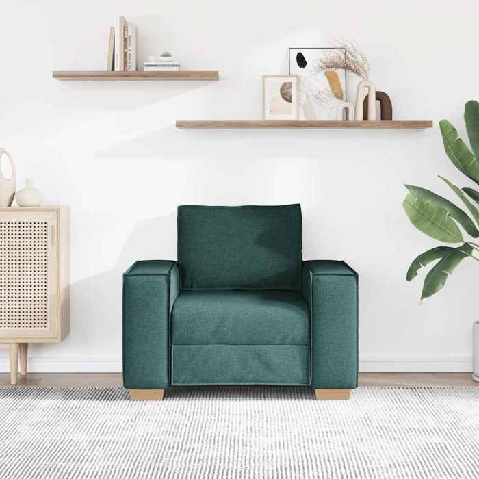 Promo 20261 pcs Canapé Fauteuil adulte/enfant - SARAZYJ - Meuble de salon - Vert Foncé 100x78x84 cm Tissu - S8716316