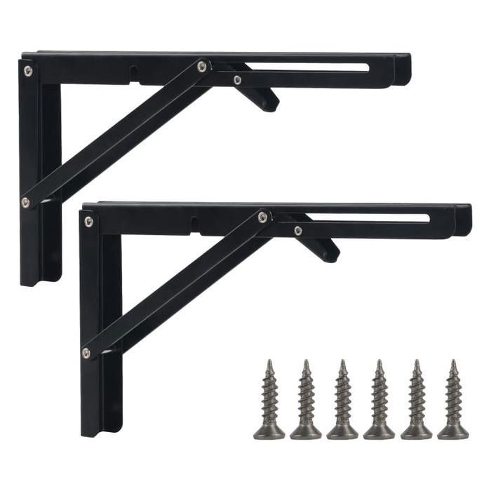 Lot de 2 supports détagère pliants 300 mm noirs pour table étagère garage cuisine
