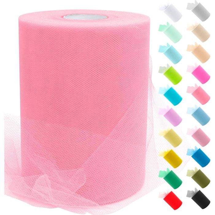 Rouleau de Tulle Polyester 15cm x 91 4m - Pour Confection Tutu Jupe et Décoration Mariage - Idéal Artisanat DIY