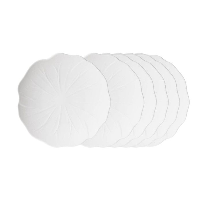 Assiette plate Dahlia blanche 27 cm (lot de 6) - Table Passion