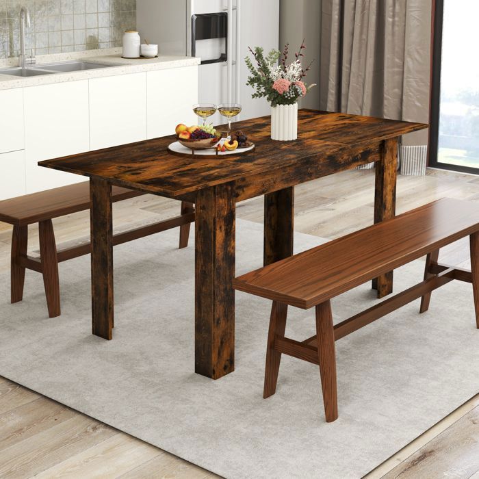 Table de cuisine escamotable avec rallonge intégrée structure L stable surface facile à nettoyer pour salle à manger