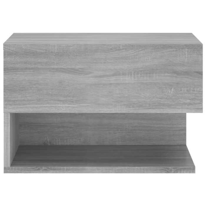 Cabinet de Lit Moderne Gris Table de chevet/nuit avec rangement murale Sonoma gris CC3234