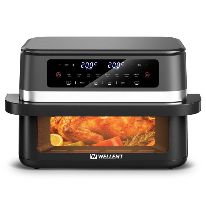 Air Fryer 12L Friteuse sans Huile Séparateur Amouvible 2950W Airfryer 8 Programmes Ecran Tactil