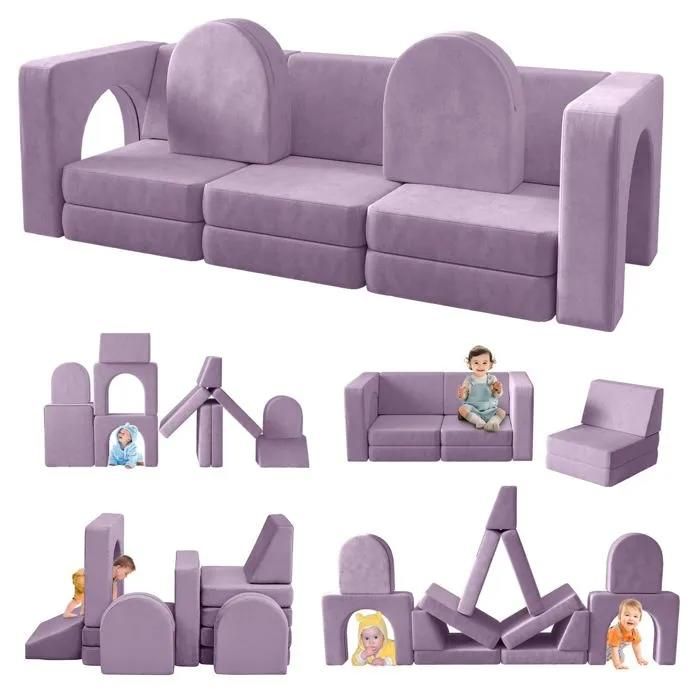 OUDian Canapé Lit Enfant Myrtille Canapé Enfant Convertible Avec 13 Modules Futon Pliable Pour Chambre D’enfant Et Salle De Jeux