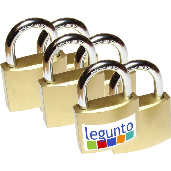 Lot de 6 Cadenas à Clé Identique - Acier Peint Laiton - Sécurité Robuste pour Cave et Conteneur - 38x UMD INTERACTIF - UMD EDUCATIF