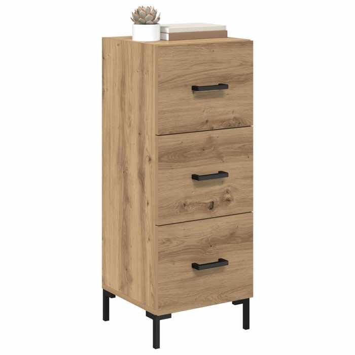 vidaXL Meuble rangement - Buffet Chêne artisanal 34 5 x 34 x 90 cm Bois dingénierie poisd:19.28kg &1496