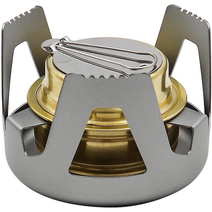 Mini réchaud à alcool portable ultraléger pour randonnée randonnée camping en plein air pour barbecue (gris)