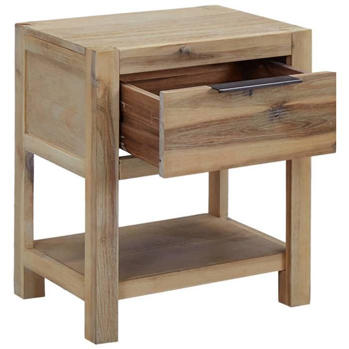 NEW Chevet Moderne - UU - Table de chevet/nuit - avec rangement avec tiroir 40x30x48 cm Bois dacacia solide FR_94728