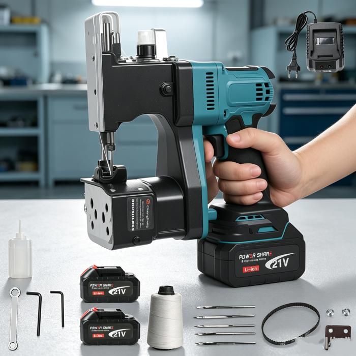 Machine à coudre sans fil sans balais – sacs demballage 12000 tr/min point 7-10 mm épaisseur 0 2-11 mm coupe-fil auto/manuel