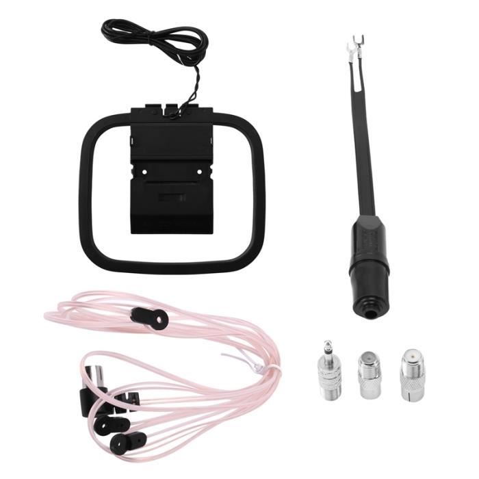Antenne Radio FM/DAB Télescopique 75 Cm Avec 3 Adaptateurs - Cuivre, Gain 3,5 DBi, Pour Chaîne HiFi, Autoradio, Home Cinéma