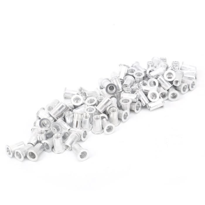 Kit De 100 écrous à Riveter Aveugles En Acier Inox - Assortiment M3 à M8, Pour Fixations Solides
