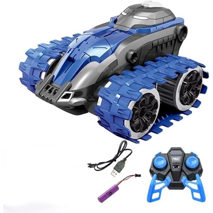 Voiture T?�l?�command?�e - AMOUNE - Chenilles ?� Grande Vitesse - Bleu - Rechargeable USB - Enfant 