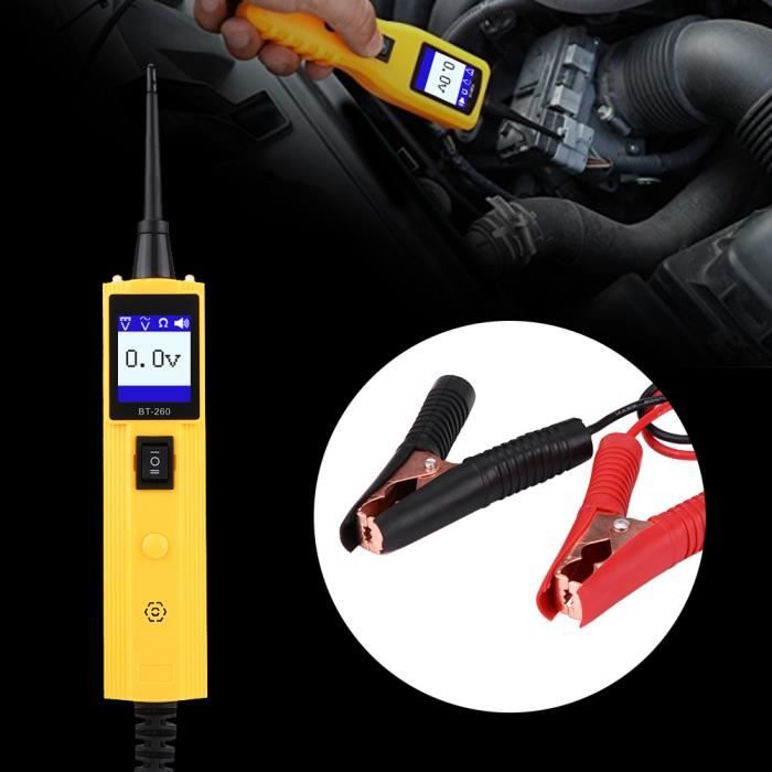 Testeur De Circuit Automobile Avec Pinces Positives Et Négatives - Outil Diagnostic Électrique 6-12V