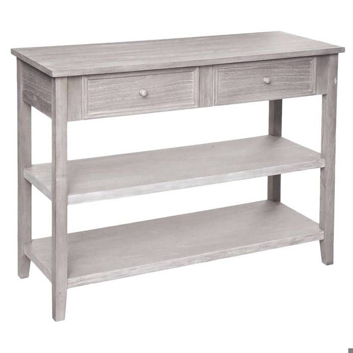 Console 2 tiroirs Charme bois blanchi L110cm - Atmosphera Créateur dintérieur Console 2 tiroirs Charme bois blanchi L110cm - Atmosphera Créateur dintérieur