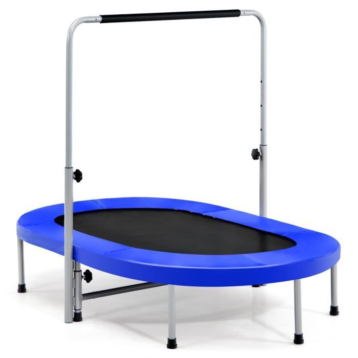 Trampoline Pliable 2 Personnes LIFEZEAL Avec Main Courante Réglable - Fitness Intérieur Extérieur Charge 150kg