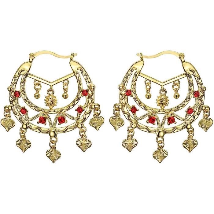 Boucles D'oreilles Créoles Femme Dorées - Haute Qualité - Modèle N°23 - Neuf Sans Emballage