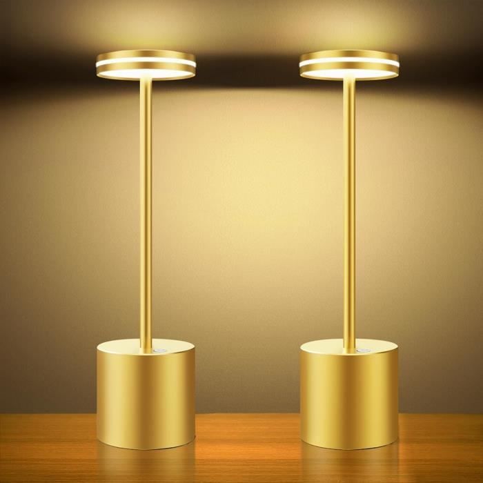 Lampe De Chevet Tactile Sans Fil Led, 5000Mah 2 Pcs Lampe De Table  Rechargeable Usb, Lumiere Bureau Puissante Piles[Z235] - Cdiscount Maison