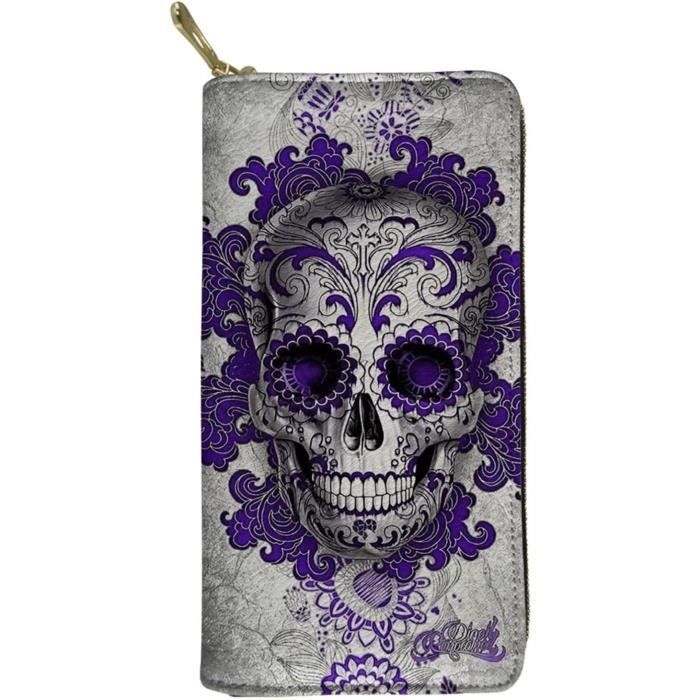 LePortefeuille Jeanne Art Déco Zinzolin - Portefeuille Cuir Violet Femme | PAUL MARIUS