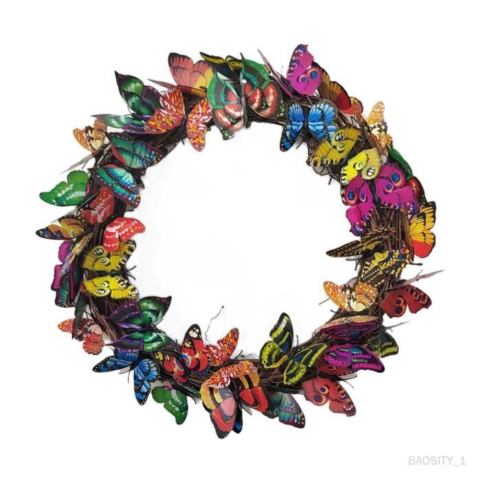 Couronne De Porte Printemps/été - 60 Cm - Fleurs Artificielles Colorées - Décoration Intérieur/extérieur