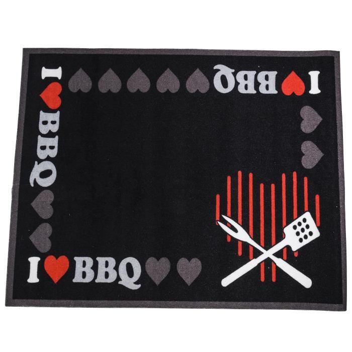 Moyennement Inflammable Certeo Tapis de Sol pour Barbecue Tapis de Protection Balcon terrasse grillades LXL 120 x 90 cm Siena