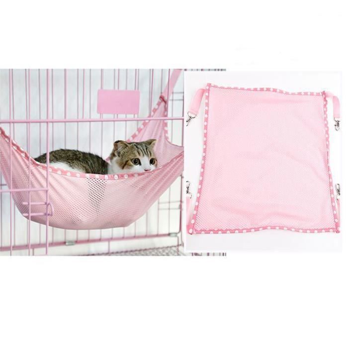 Hamac Confortable Pour Chats Natte De Lit De Chat Pour La Ventilation D Ete Filet De Tissu D Animal Familier De Cages Pink Cdiscount