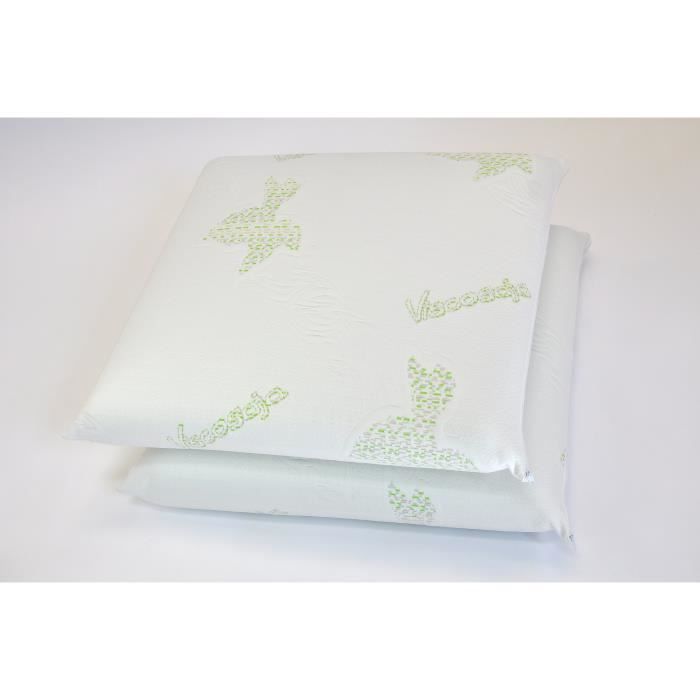 New 2020 pack x2 Oreillers 60x60 mémoire de forme GREENBED - Cdiscount