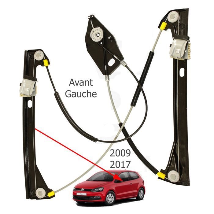 Mécanisme de Lève vitre pour Volkswagen Polo de 2009 à 2018 (3 portes) - AVANT GAUCHE (côté conducteur)