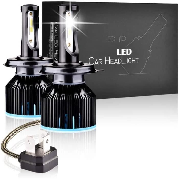 Ampoule H4 LED Voiture, 12000LM Anti Erreur Phares pour Voiture et Moto,  12V LED Ventilé H4 de Rechange pour Lampes Halogènes A678 - Cdiscount Maison