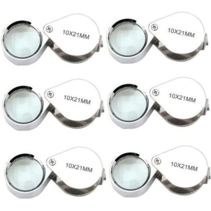 6 Pcs Nouveau Loupe 10X 21 Mm Bijoutier Loupe Loupe En Verre Boucle De