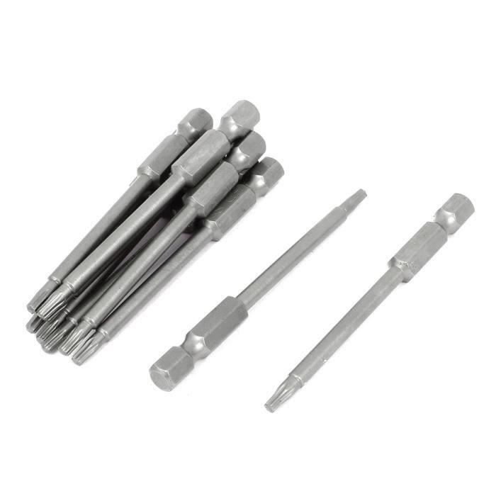 1.5 mm Tête 50 mm Long Magnétique Tournevis Torx Insérer Bits Outil 10 pcs