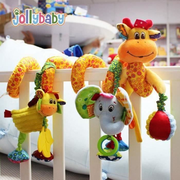 Spirale D'éveil Bébé Multicolore Avec 3 Jouets - À Fixer Sur Poussette, Lit Ou Siège Auto (0-18 Mois)