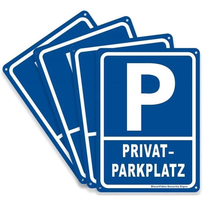 4x Privatparkplatz-Schild Aus Alu, 30x20 Cm, Wetterfest & Reflektierend – Klare Ansage Für Deinen Stellplatz