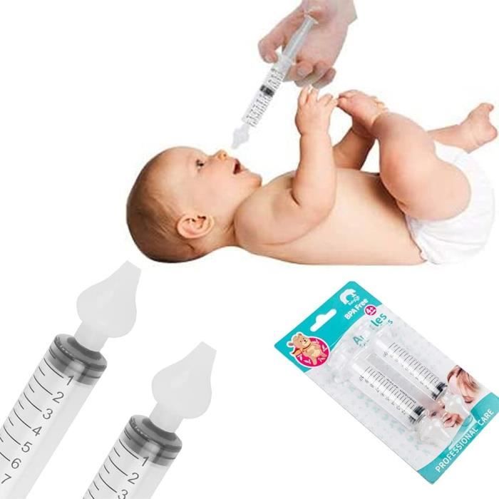 Bébé humide 2pcs 10ml Irrigateur nasal avec seringues Pipette nasale sûre  Nez