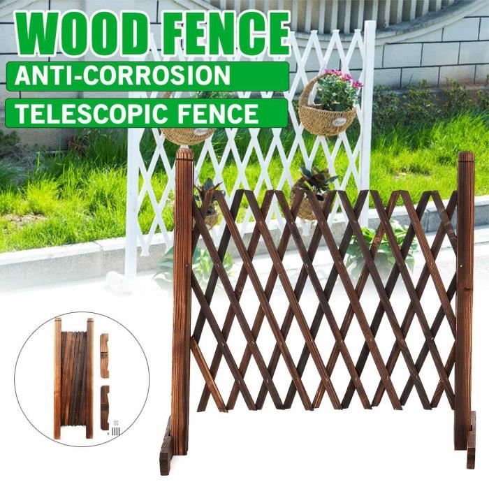 Treillis,Clôture rétractable en bois extensible pour animaux de compagnie,clôture de sécurité décorative pour Patio,jardin,pelouse