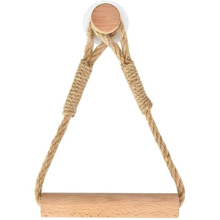 Perfeso.L Porte-papier toilette en bois - Décoration de salle de bain rustique - Anneau de serviette