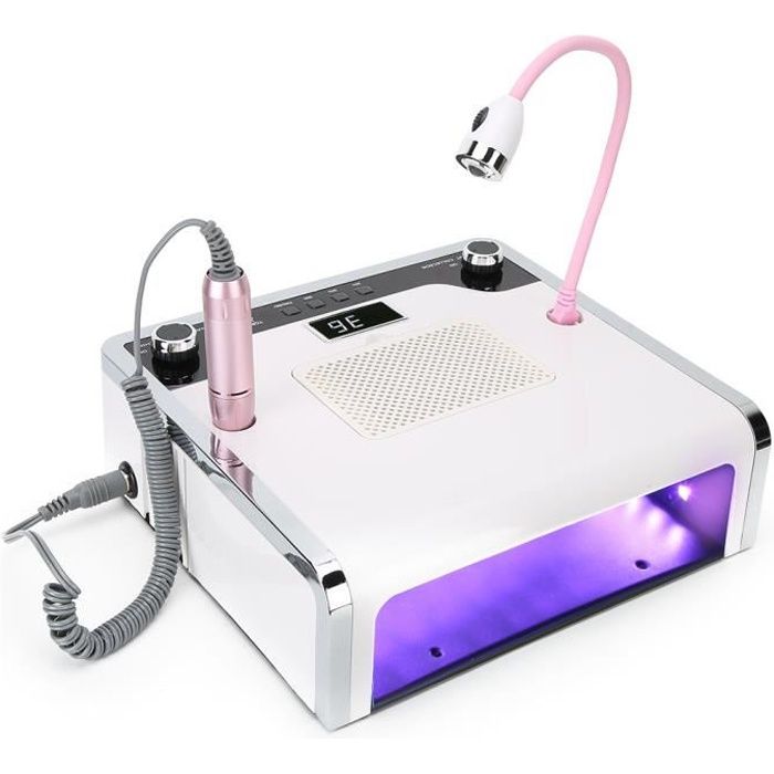 Table De Manucure Professionnelle Avec Aspirateur Et LED - Tiroirs De Rangement (80x40x78 Cm)