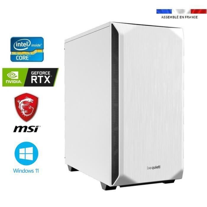 PC Gamer intel I7-12700F – GeForce RTX 3050 8GO – 32GO RAM – SSD 1000GO + HDD 4000GO – WIFI – Be Quiet! Base 500 – Windows 11