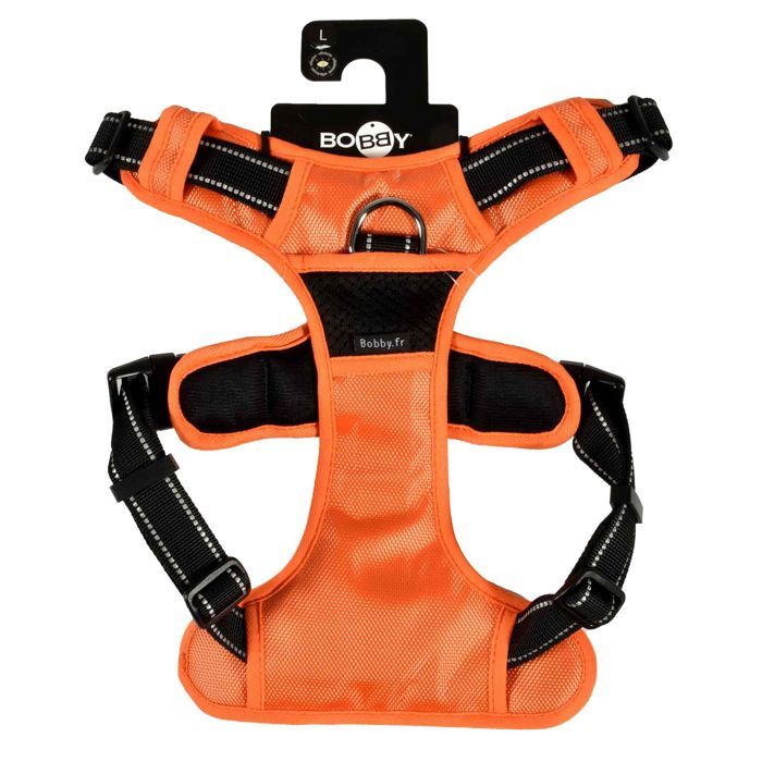 Harnais pour chien - BOBBY - RANDO WALK - Orange - Taille M (Moyen) - 2 points dattache