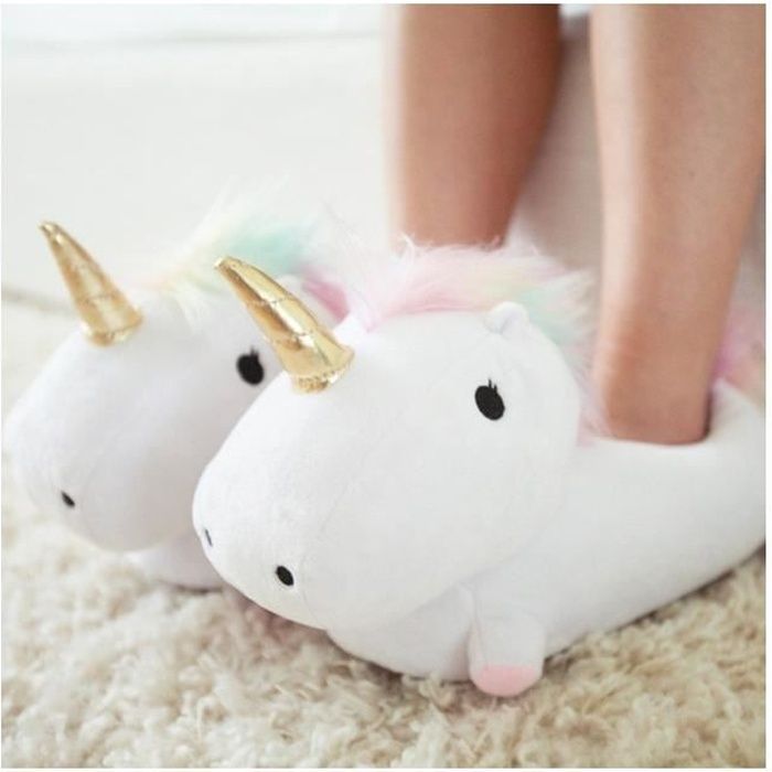 Pantoufles licorne fille