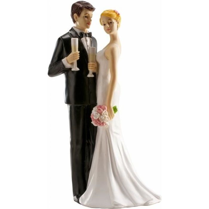 Figurines Pour Gateau De Mariage Couple A La Coupe De Champagne Cdiscount Maison