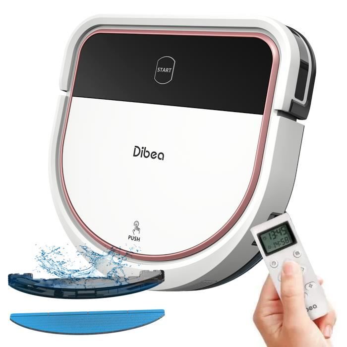 Dibea D500 pro Aspirateur Robot Laveur de sol, 2 in 1 4 Modes de