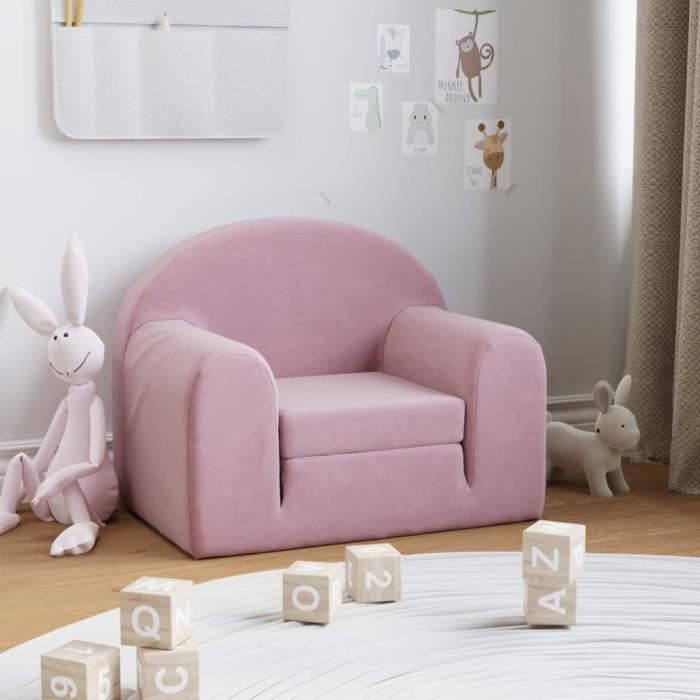 Petit mobilier enfant vidaXL Canapé pour enfants Rose Peluche douce Petit mobilier enfant vidaXL Canapé pour enfants Rose Peluche douce