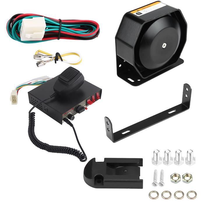 Alarme De Voiture / Haut-Parleur PA 12V - 200W, 8 Sons D'Avertissement + Micro - Pour Véhicules D'Intervention, Pompiers, Etc.