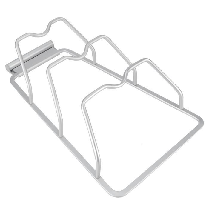 Support De Couvercle De Casserole 2 Niveaux - En ABS Et Inox - Antidérapant Avec Bac D'égouttement - Pour Couvercle, Cuillère, Spatule (20x14x15 Cm) - 11