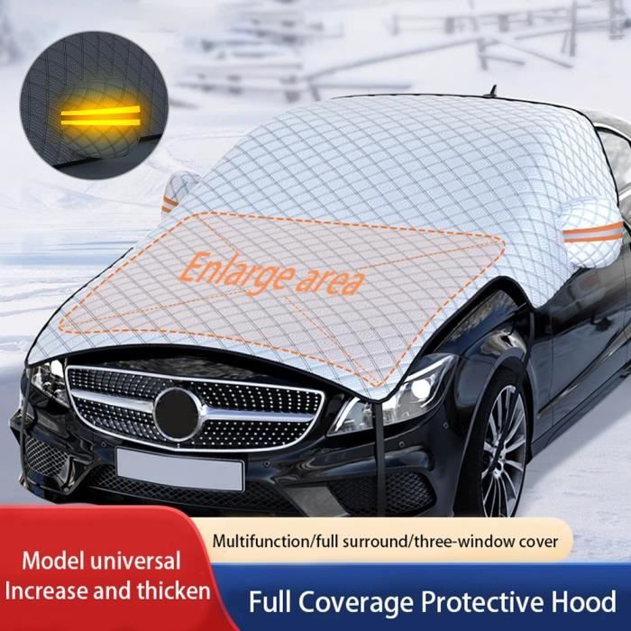 Cache Pare-brise Universel – Protection Contre La Neige Et Le Gel – Taille 150x100 Cm – Argent
